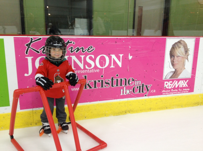 LOVE receiving pictures like this from clients of their little cuties with my rink board at GRC